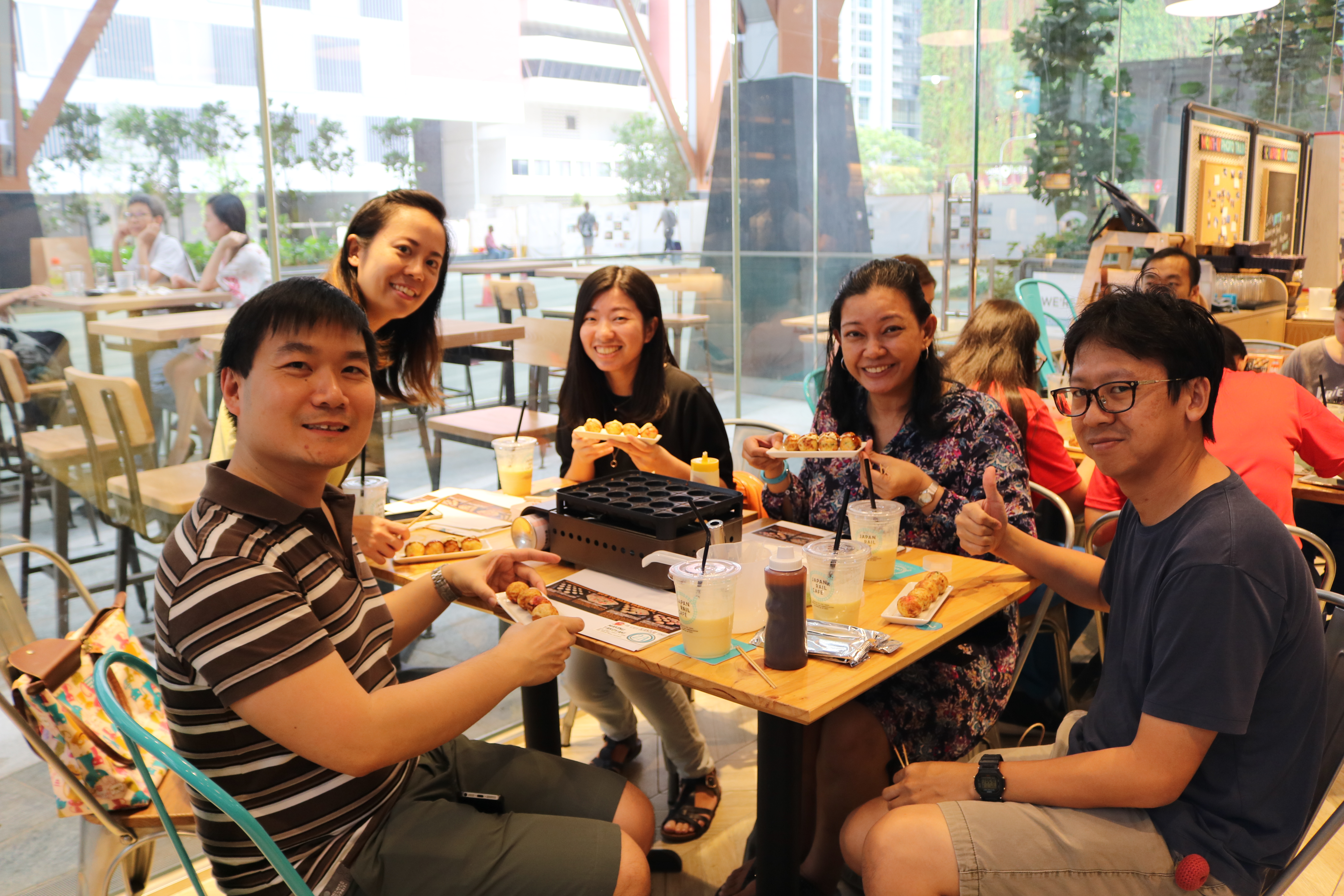 Participants were all-smiles after successfully making their very own takoyaki!